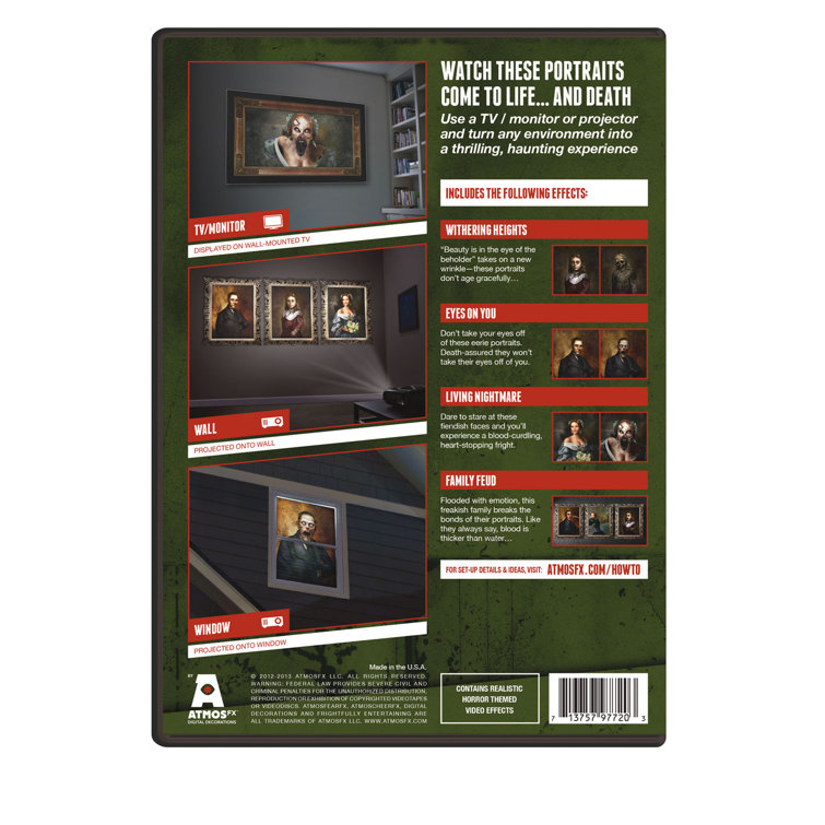 Holiscapes Atmosfx Unliving Portraits DVD Halloween Digital Decoration Wayfair